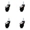 Service Caster 3 Inch Black Hooded Neoprene Rubber 3/8 Inch Threaded Stem Casters SCC, 4PK SCC-TS03S310-NPRB-BK-381615-4 - alternate 1